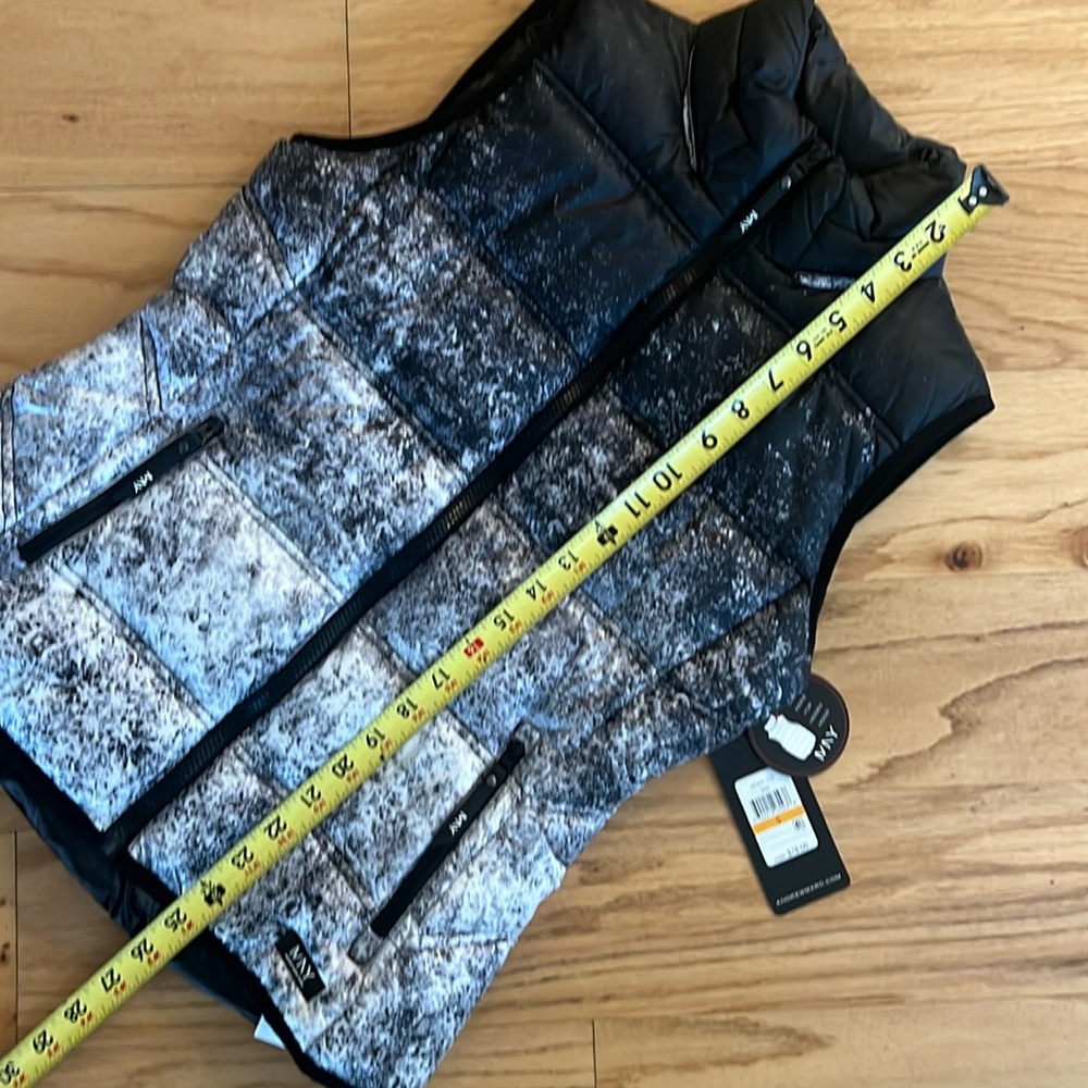 NWT Marc New York ombré two tone puffer vest hood small new black - Picture 11 of 14